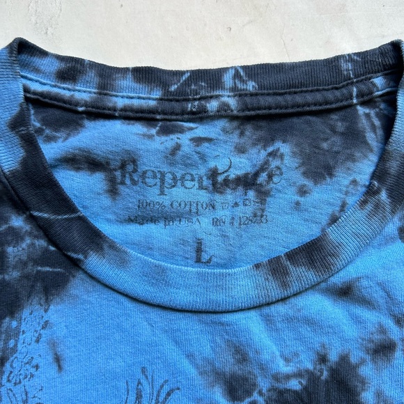 2000s allover screen printed and tie dyed monarchy/affliction style T-shirt - Picture 3 of 8